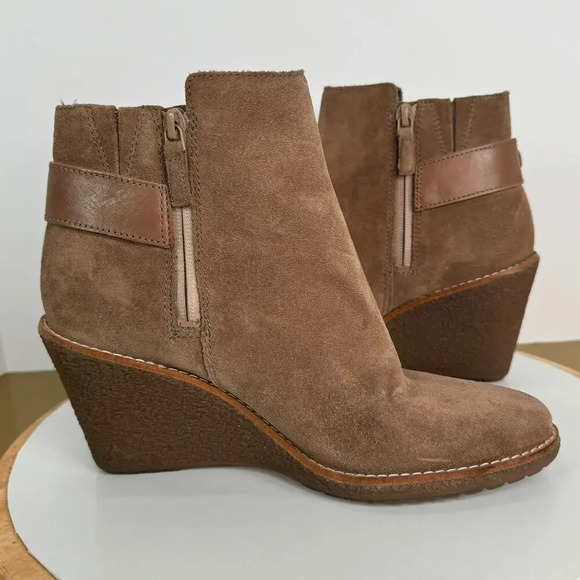 Cole Haan Womens Waterproof Suede Brown Comfy Ankle Boots 8B Fall Winter Boho - Picture 3 of 9